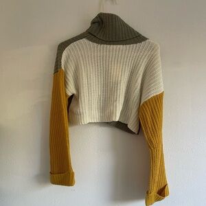 - Colorblock Turtleneck Sweater winter cozy casual womens wear